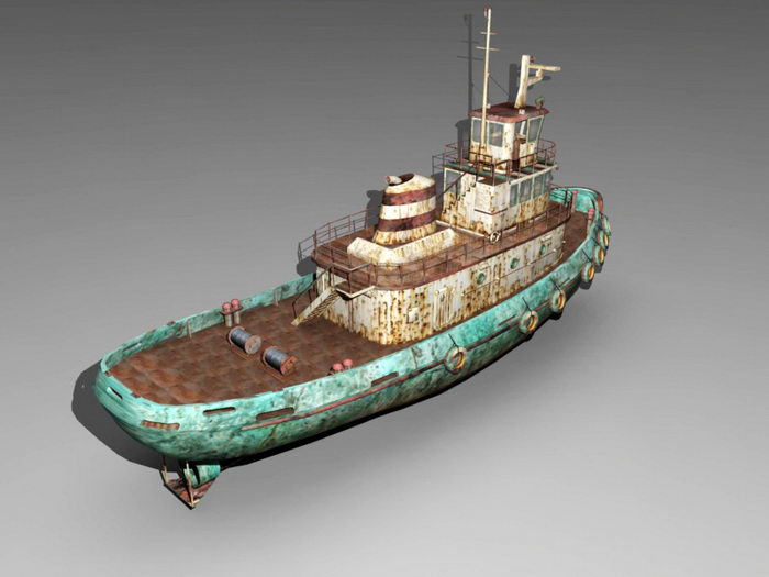 Rusty Tugboat 3d model download — 3D model download