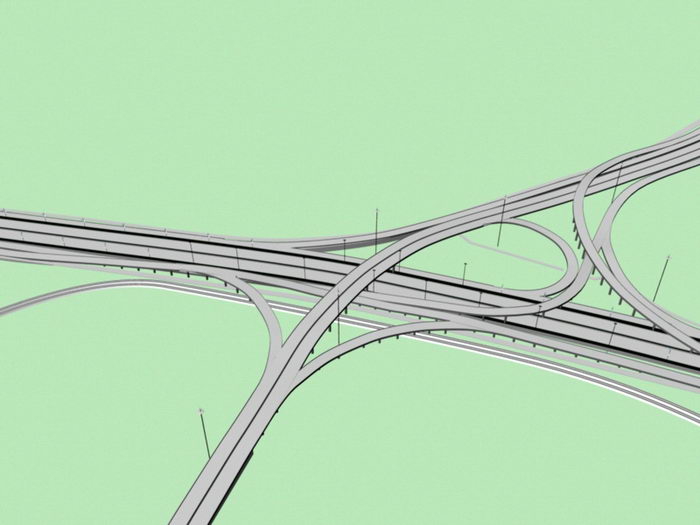 Highway Interchange 3d model download — 3D model download