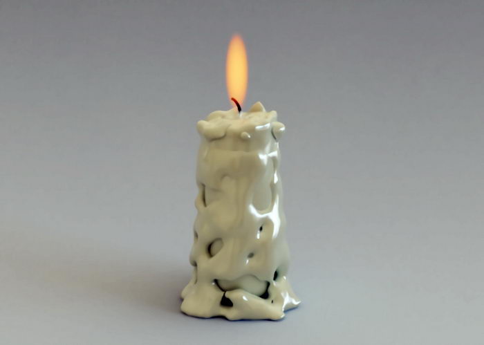 Single Burning Candle 3d model download — 3D model download
