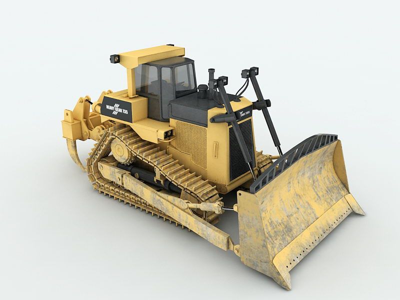 Heavy Tracked Bulldozer 3d model download — 3D model download