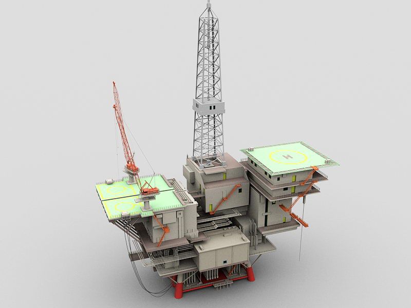 Semi-submersible Platform 3d model download — 3D model download
