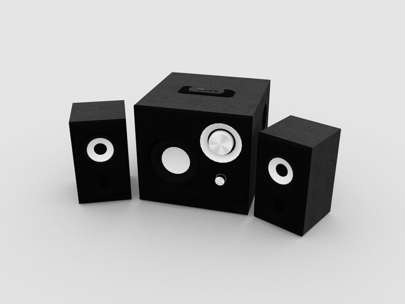 Desktop PC Speakers 3d model download — 3D model download