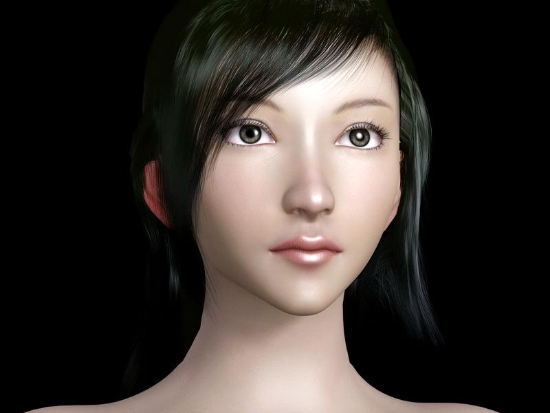 Girl Head Portrait 3d model download — 3D model download