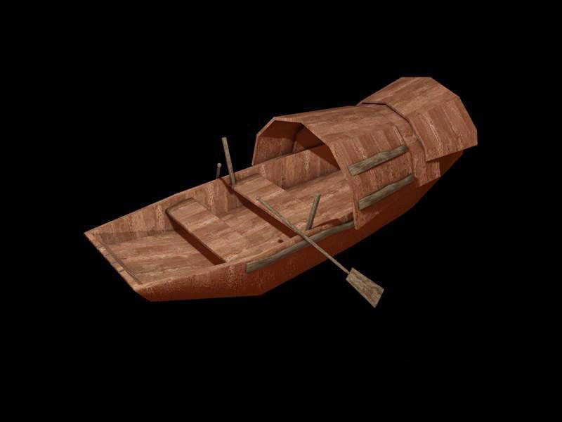 Vintage Row Boat 3d model download — 3D model download