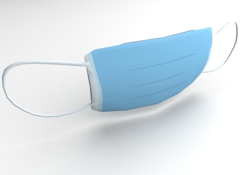 Blue Surgical Mask 3d model download — 3D model download