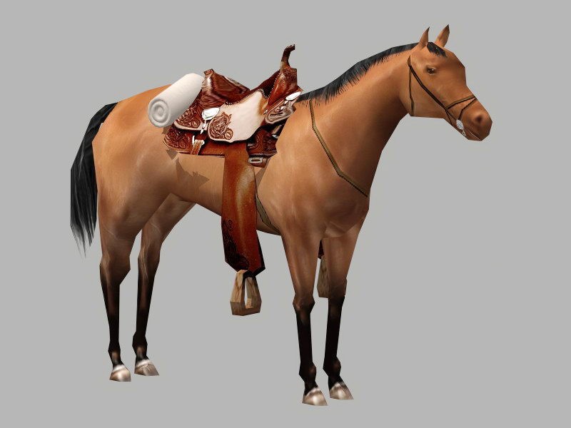 Arabian Horse with Saddle 3d model download — 3D model download