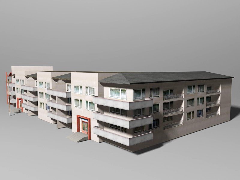 City Apartment Building 3d model download — 3D model download