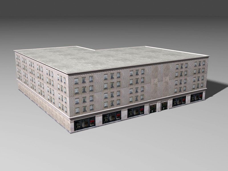 Old Historic Hotel 3d model download — 3D model download