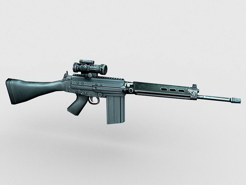 FN FAL Sniper Rifle 3d model download — 3D model download