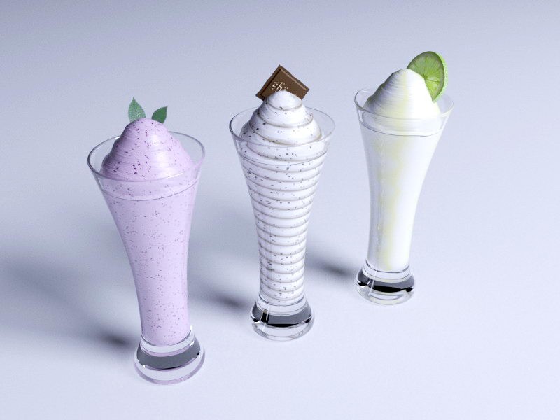 Three Flavors Of Ice Cream 3d model download — 3D model download