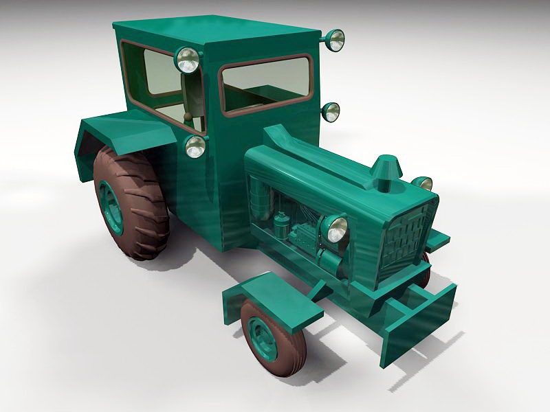 Green Farm Tractor 3d model download — 3D model download