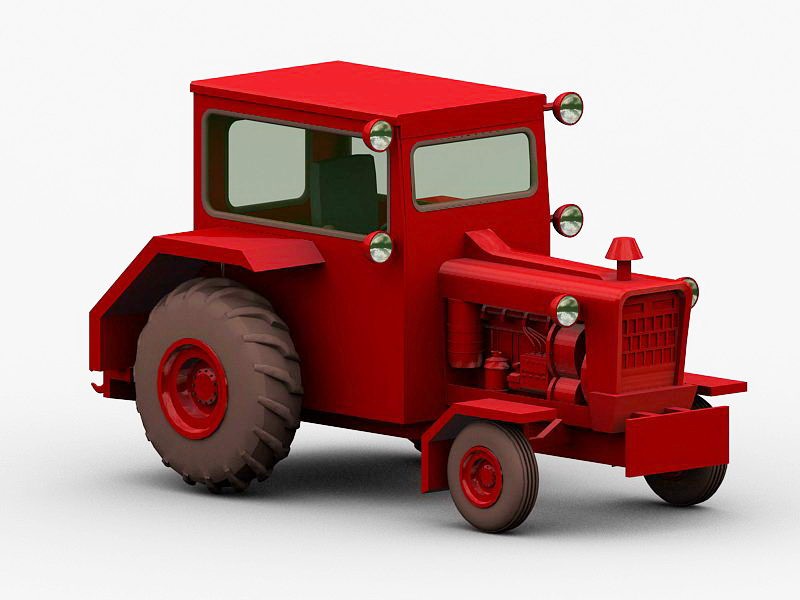 Red Tractor 3d model download — 3D model download