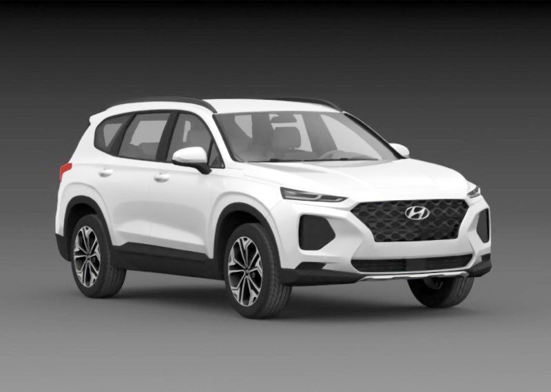 Hyundai Santa Fe 2019 3d model download — 3D model download