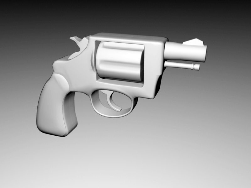 Short Revolver 3d model download — 3D model download