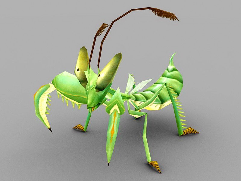 Praying Mantis Cartoon 3d model download — 3D model download