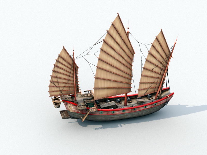 Ancient Chinese Merchant Ship 3d model download — 3D model download