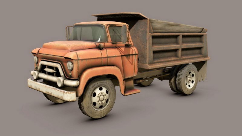 Old Dump Truck 3d model download — 3D model download