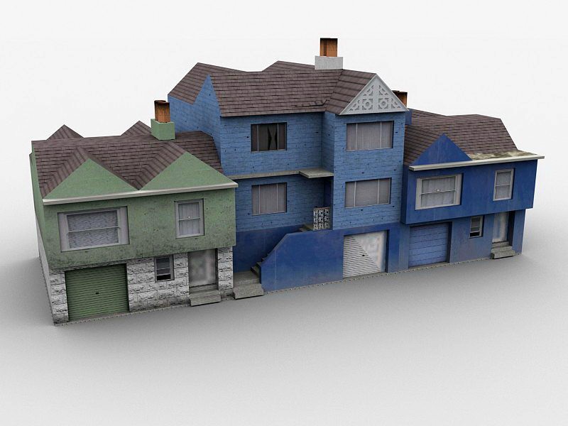 Old Town Homes 3d model download — 3D model download