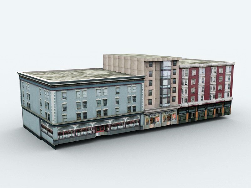 Old Apartment Buildings 3d model download — 3D model download