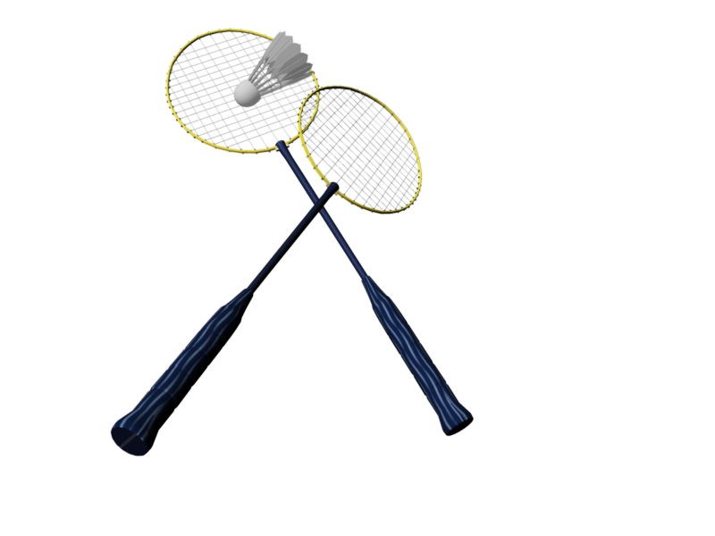 Badminton Racket and Shuttlecock 3d model download — 3D model download