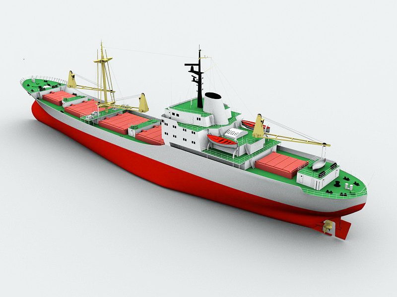 Small Cargo Ship 3d model download — 3D model download