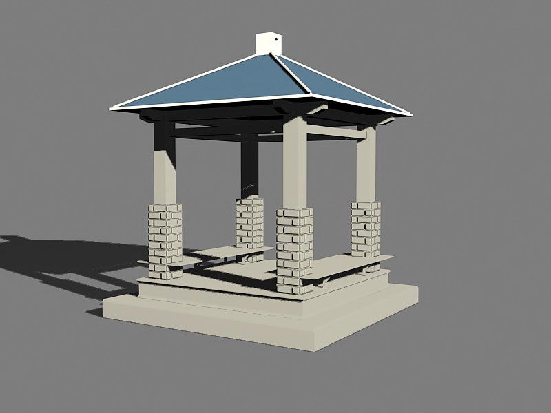 Square Gazebo 3d model download — 3D model download