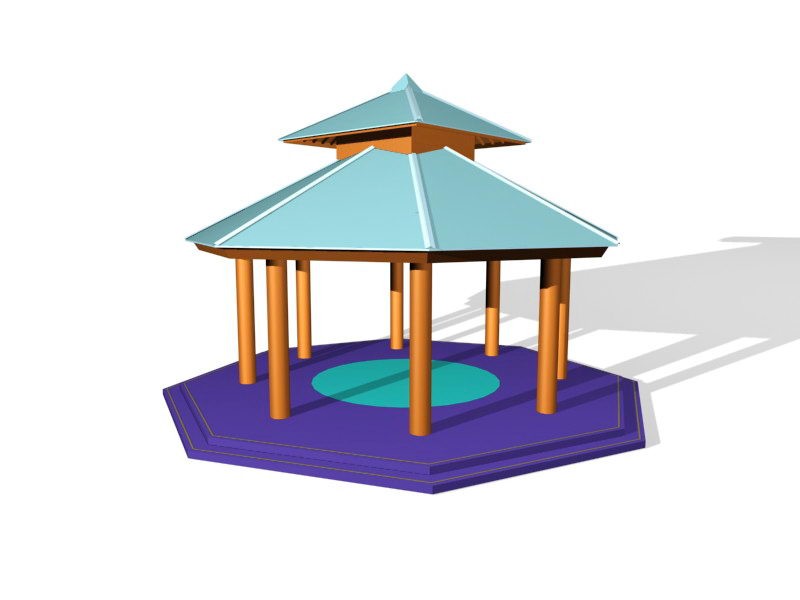 Outdoor Garden Gazebo 3d model download — 3D model download