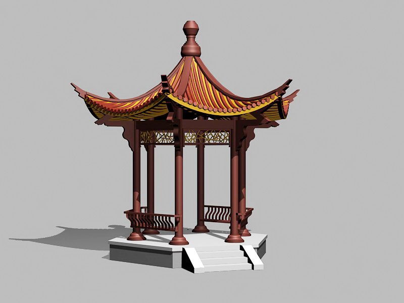 Chinese Garden Pavilion Building 3d model download — 3D model download