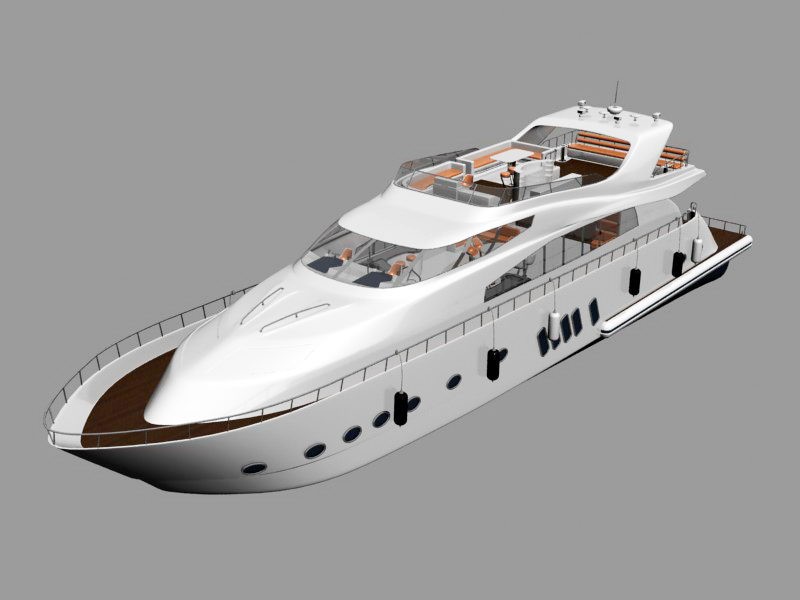 Luxury Private Yacht 3d model download — 3D model download