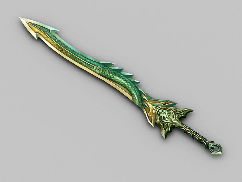 Green Dragon Sword 3d model download — 3D model download