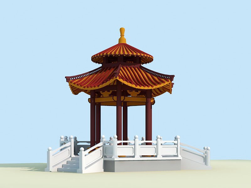 Ancient Chinese Pavilion 3d model download — 3D model download