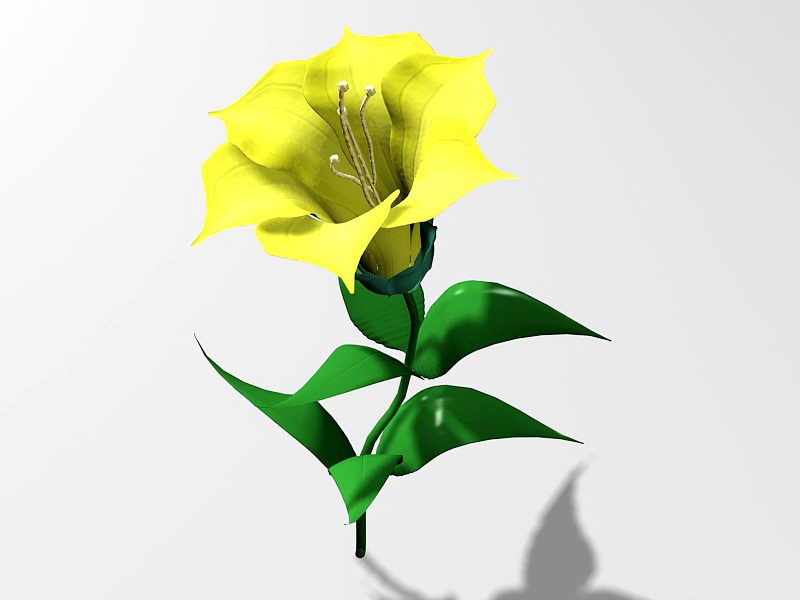 Beautiful Yellow Flower 3d model download — 3D model download