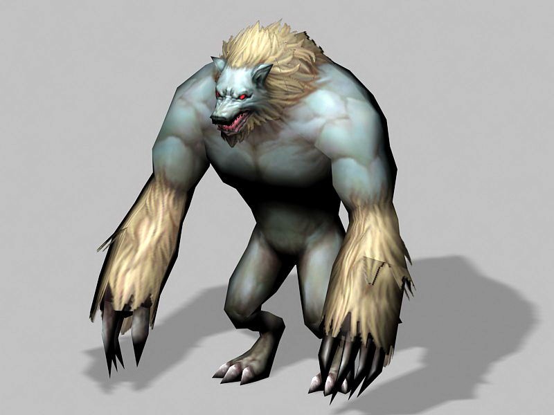 Blue Anime Werewolf 3d model download — 3D model download