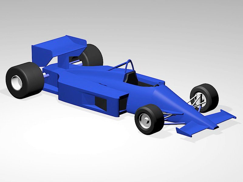 F1 Racing Car In Blue 3d model download — 3D model download