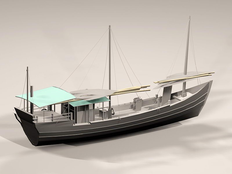 Old Fishing Vessel 3d model download — 3D model download