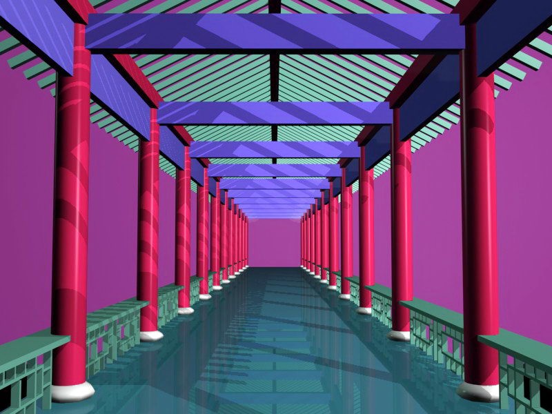 Traditional Chinese Corridors 3d model download — 3D model download