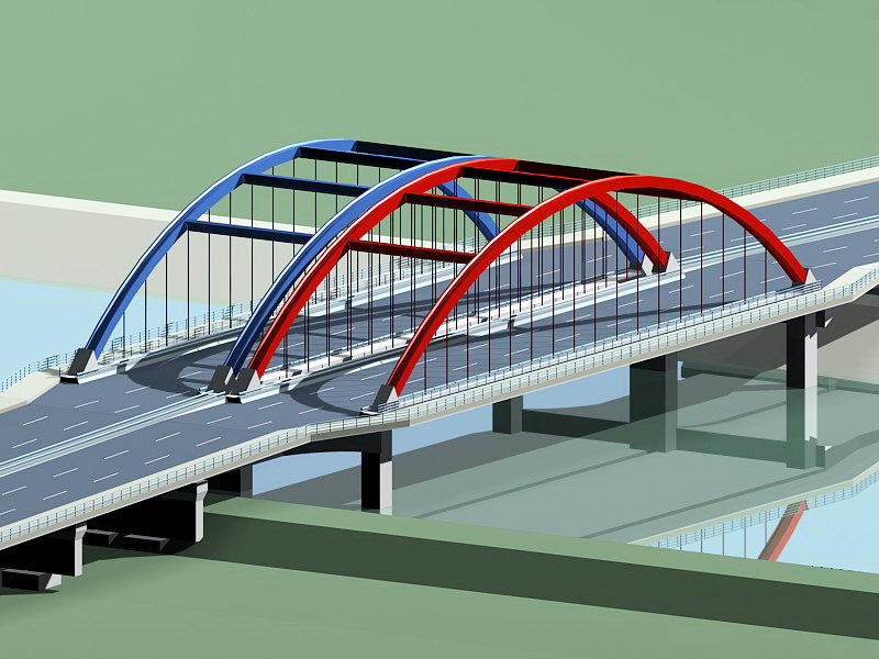 Bridge Over Water 3d model download — 3D model download