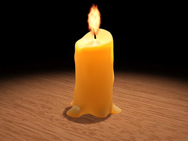 Burning Candle 3d model download — 3D model download