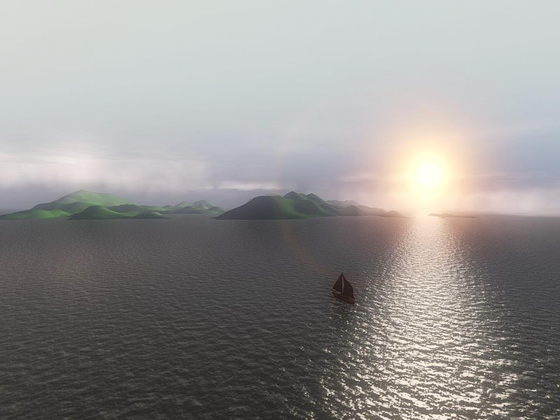 Boat Sunset Ocean 3d model download — 3D model download