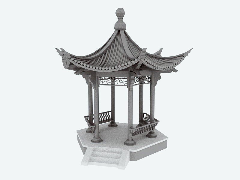 Traditional Chinese Pavilion 3d model download — 3D model download