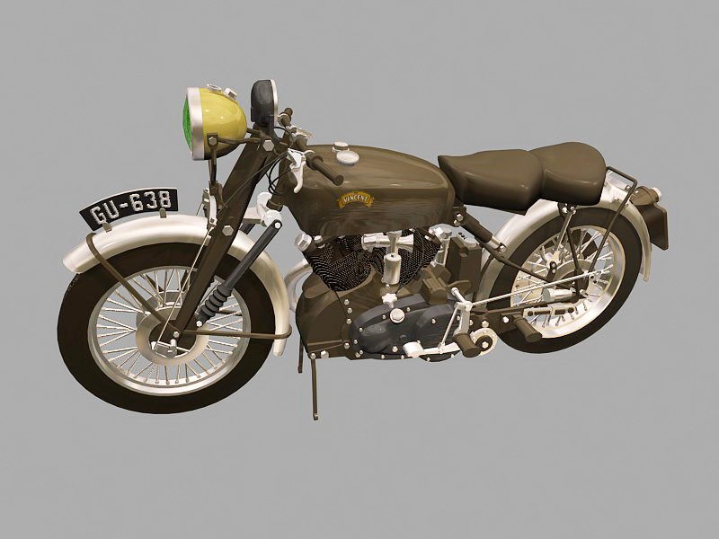 Vincent Black Shadow Motorcycle 3d model download — 3D model download