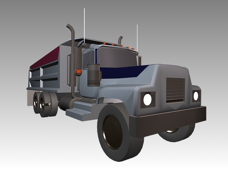 Vintage Dump Truck 3d model download — 3D model download