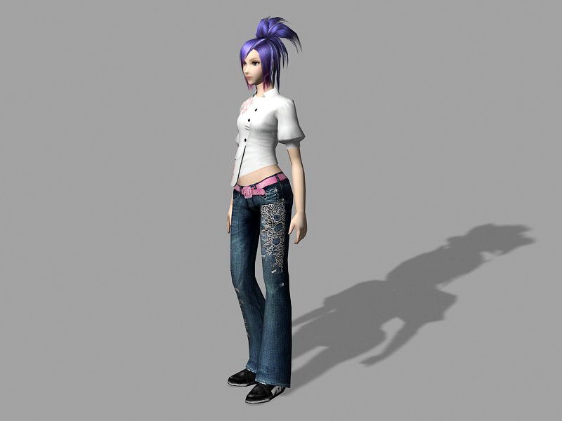Cool Punk Girl 3d model download — 3D model download