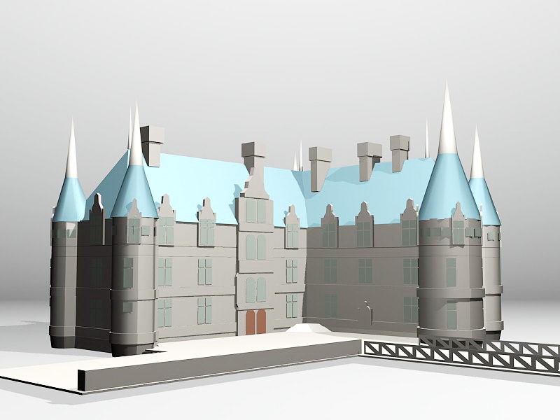 Château Castle of Azay-le-Rideau 3d model download — 3D model download