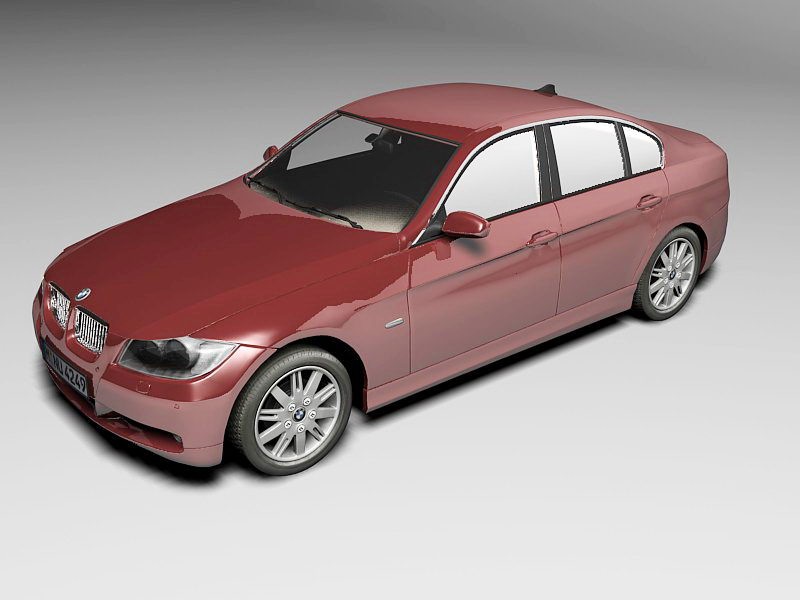 BMW Red Car 3d model download — 3D model download