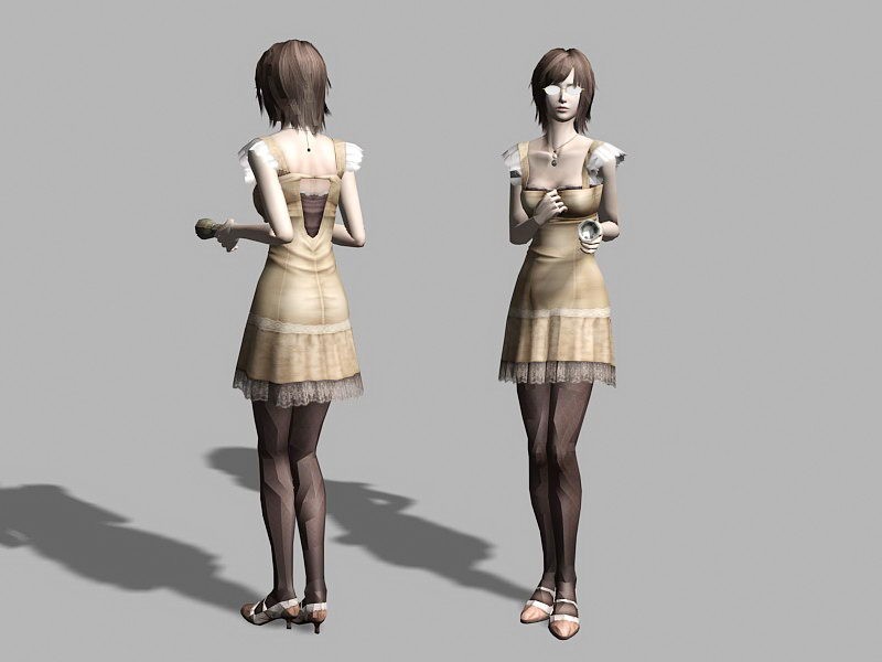 Anime Woman Teacher 3d model download — 3D model download