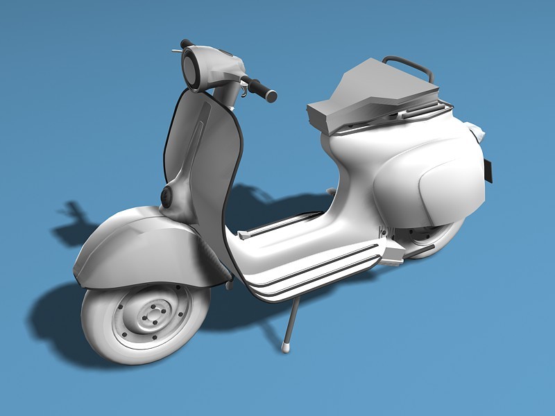 Vespa Motor Scooter 3d model download — 3D model download