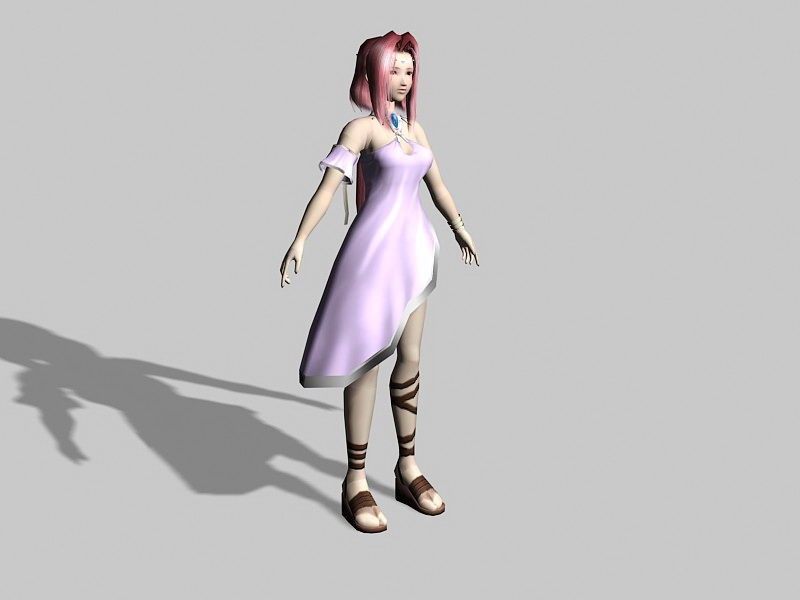 Purple Anime Princess 3d model download — 3D model download