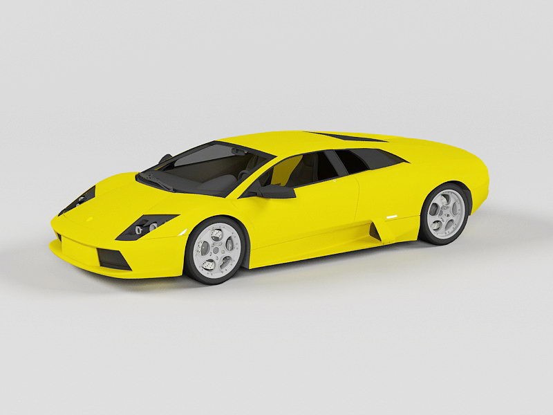 Yellow Lamborghini Gallardo Coupe 3d model download — 3D model download