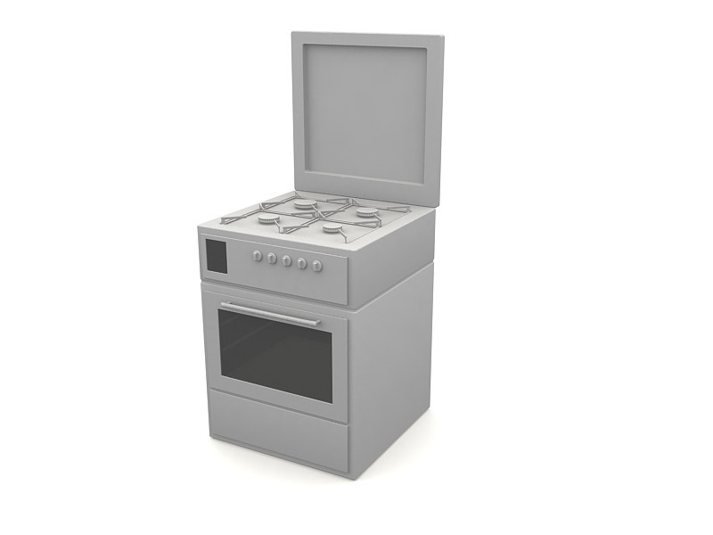 Kitchen Stove with Oven 3d model download — 3D model download